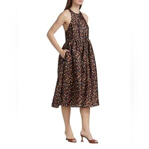 Baum und Pferdgarten Adeva cheetah garden brown racerback midi dress size 8
